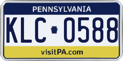 PA license plate KLC0588