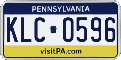 PA license plate KLC0596