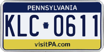 PA license plate KLC0611