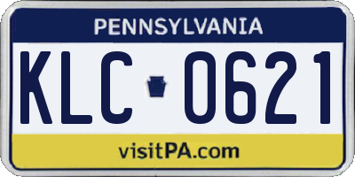 PA license plate KLC0621