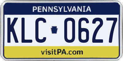 PA license plate KLC0627