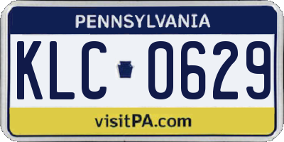 PA license plate KLC0629