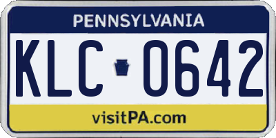 PA license plate KLC0642