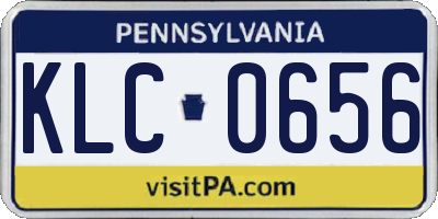 PA license plate KLC0656