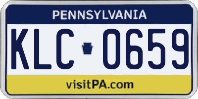 PA license plate KLC0659