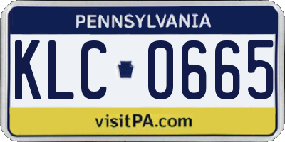 PA license plate KLC0665