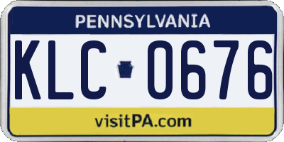 PA license plate KLC0676