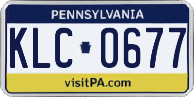 PA license plate KLC0677