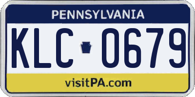 PA license plate KLC0679