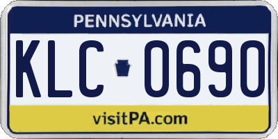 PA license plate KLC0690