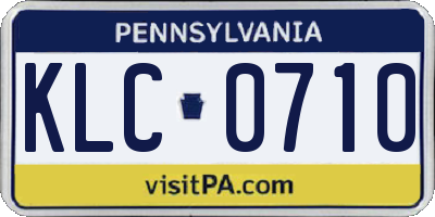 PA license plate KLC0710