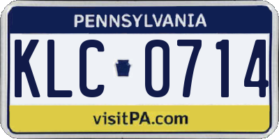 PA license plate KLC0714