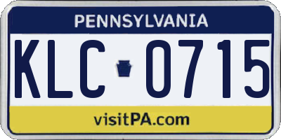 PA license plate KLC0715