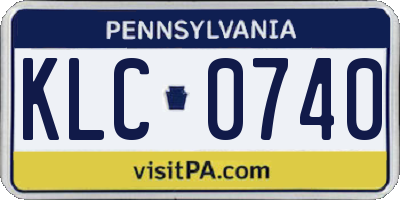 PA license plate KLC0740