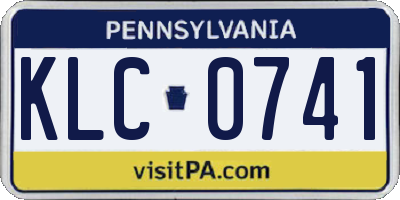 PA license plate KLC0741