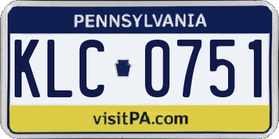 PA license plate KLC0751