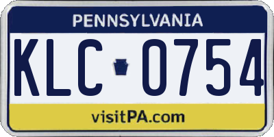PA license plate KLC0754