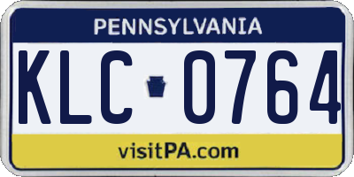 PA license plate KLC0764
