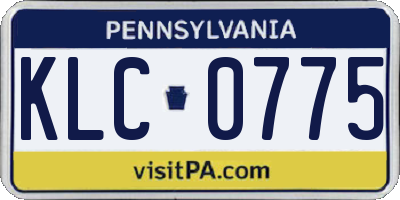 PA license plate KLC0775