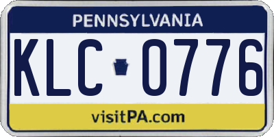 PA license plate KLC0776