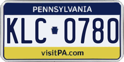 PA license plate KLC0780