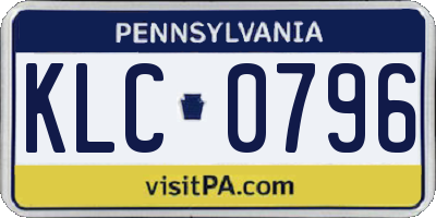 PA license plate KLC0796