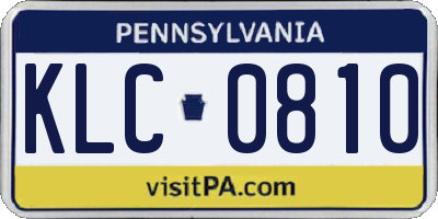 PA license plate KLC0810