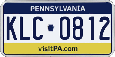 PA license plate KLC0812