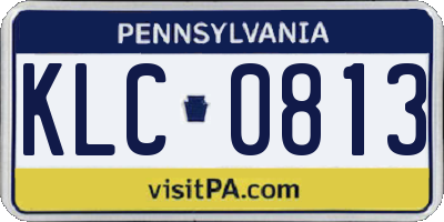 PA license plate KLC0813