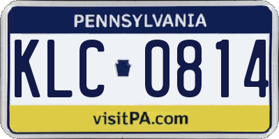 PA license plate KLC0814