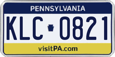 PA license plate KLC0821