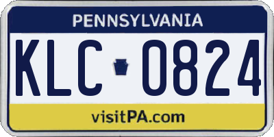 PA license plate KLC0824