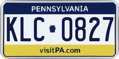 PA license plate KLC0827