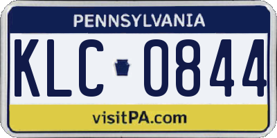 PA license plate KLC0844