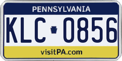 PA license plate KLC0856