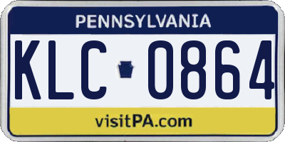 PA license plate KLC0864