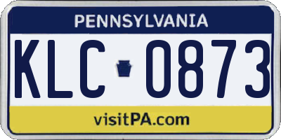 PA license plate KLC0873