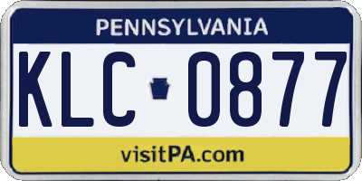 PA license plate KLC0877