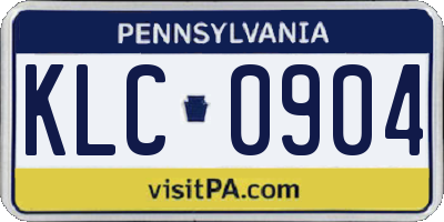 PA license plate KLC0904