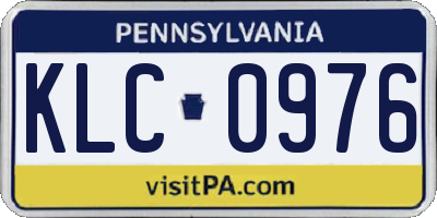 PA license plate KLC0976