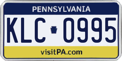 PA license plate KLC0995