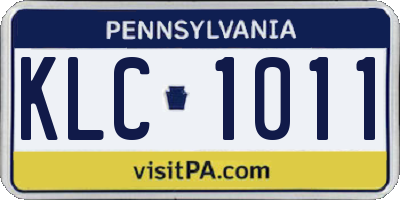 PA license plate KLC1011