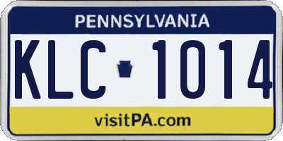 PA license plate KLC1014