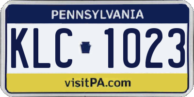 PA license plate KLC1023