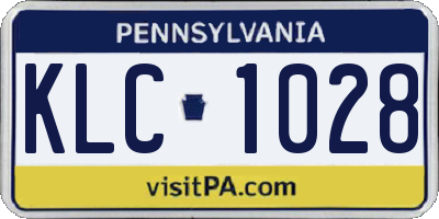 PA license plate KLC1028