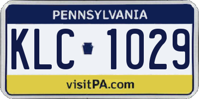 PA license plate KLC1029