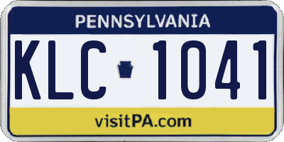 PA license plate KLC1041