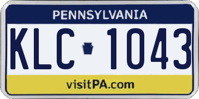 PA license plate KLC1043