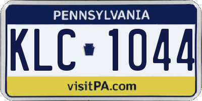 PA license plate KLC1044