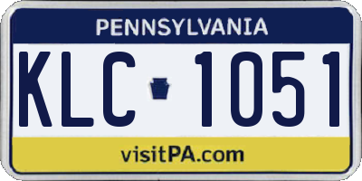 PA license plate KLC1051